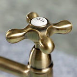 Heritage Two-Handle 4-Hole Deck Mount Bridge Kitchen Faucet with Brass Side Sprayer