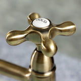 Heritage Two-Handle 4-Hole Deck Mount Bridge Kitchen Faucet with Brass Sprayer