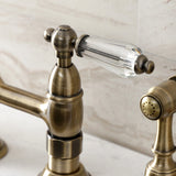 Wilshire Two-Handle 4-Hole Deck Mount Bridge Kitchen Faucet with Brass Side Sprayer