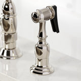 Duchess Two-Handle 4-Hole Deck Mount Bridge Kitchen Faucet with Brass Side Sprayer