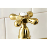 Heritage Two-Handle 4-Hole Deck Mount Bridge Kitchen Faucet with Brass Side Sprayer
