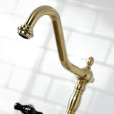 Duchess Two-Handle 4-Hole Deck Mount Bridge Kitchen Faucet with Brass Side Sprayer