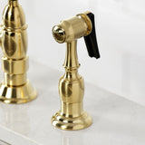 Duchess Two-Handle 4-Hole Deck Mount Bridge Kitchen Faucet with Brass Side Sprayer