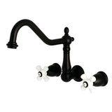 Heritage Double-Handle 3-Hole Wall-Mount Kitchen Faucet