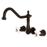 Heritage Double-Handle 3-Hole Wall-Mount Kitchen Faucet