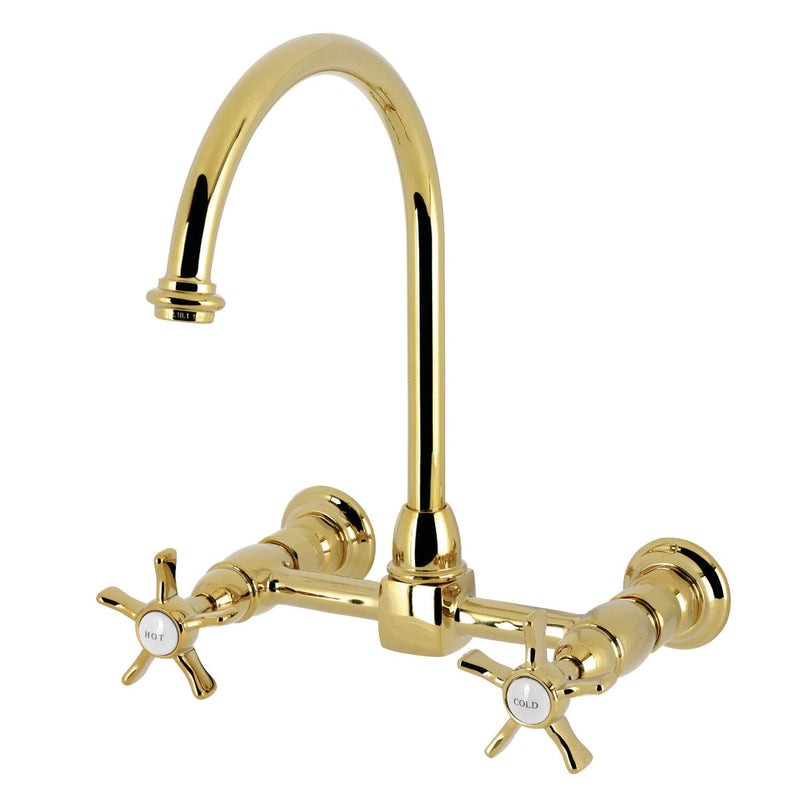 Hamilton Double-Handle 2-Hole Wall-Mount Bridge Kitchen Faucet