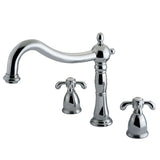 French Country Two-Handle 3-Hole Deck Mount Roman Tub Faucet