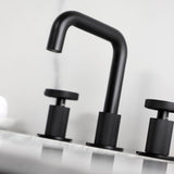 Wendell Two-Handle 3-Hole Deck Mount Widespread Bathroom Faucet with Knurled Handle and Push Pop-Up Drain