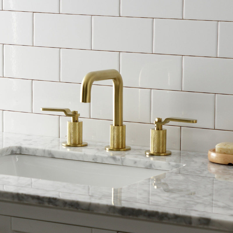 Whitaker Two-Handle 3-Hole Deck Mount Widespread Bathroom Faucet with Push Pop-Up Drain