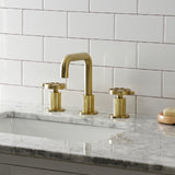Belknap Two-Handle 3-Hole Deck Mount Widespread Bathroom Faucet with Push Pop-Up Drain
