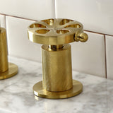 Belknap Two-Handle 3-Hole Deck Mount Widespread Bathroom Faucet with Push Pop-Up Drain