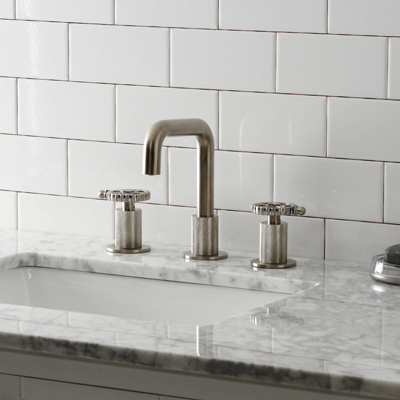 Fuller Two-Handle 3-Hole Deck Mount Widespread Bathroom Faucet with Push Pop-Up Drain