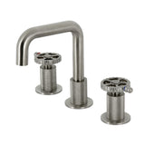 Fuller Two-Handle 3-Hole Deck Mount Widespread Bathroom Faucet with Push Pop-Up Drain