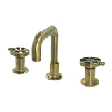 Belknap Two-Handle 3-Hole Deck Mount Widespread Bathroom Faucet with Push Pop-Up Drain