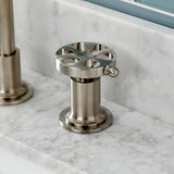 Belknap Two-Handle 3-Hole Deck Mount Widespread Bathroom Faucet with Push Pop-Up Drain
