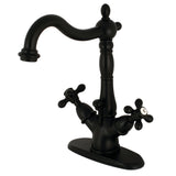 Heritage Double-Handle 1-or-3 Hole Deck Mount 4-Inch Centerset Bathroom Faucet with Brass Pop-Up