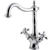 Heritage Double-Handle 1-or-3 Hole Deck Mount 4-Inch Centerset Bathroom Faucet with Brass Pop-Up