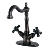 Duchess Double-Handle 1-or-3 Hole Deck Mount 4-Inch Centerset Bathroom Faucet with Brass Pop-Up