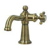 Nautical One-Handle 1-Hole Bathroom Faucet with Push Pop-Up Drain