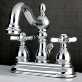 Essex Double-Handle 3-Hole Deck Mount 4-Inch Centerset Bathroom Faucet with Brass Pop-Up