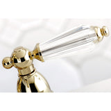 Wilshire Double-Handle 3-Hole Deck Mount 4-Inch Centerset Bathroom Faucet with Brass Pop-Up