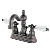 Wilshire Double-Handle 3-Hole Deck Mount 4-Inch Centerset Bathroom Faucet with Brass Pop-Up