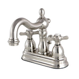 Essex Double-Handle 3-Hole Deck Mount 4-Inch Centerset Bathroom Faucet with Brass Pop-Up