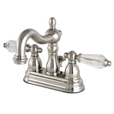Wilshire Double-Handle 3-Hole Deck Mount 4-Inch Centerset Bathroom Faucet with Brass Pop-Up