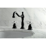 Heritage Two-Handle 3-Hole Deck Mount Widespread Bathroom Faucet with Brass Pop-Up
