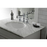 Hamilton Two-Handle 3-Hole Deck Mount Widespread Bathroom Faucet with Brass Pop-Up Drain