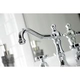 Belknap Two-Handle 3-Hole Deck Mount Widespread Bathroom Faucet with Brass Pop-Up Drain