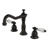 Wilshire Two-Handle 3-Hole Deck Mount Widespread Bathroom Faucet with Brass Pop-Up