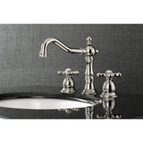 Heritage Two-Handle 3-Hole Deck Mount Widespread Bathroom Faucet with Brass Pop-Up