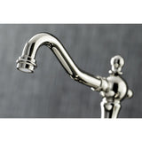 Heritage Two-Handle 3-Hole Deck Mount Widespread Bathroom Faucet with Brass Pop-Up
