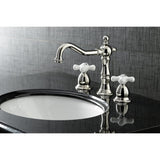 Heritage Two-Handle 3-Hole Deck Mount Widespread Bathroom Faucet with Brass Pop-Up