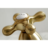 Heritage Two-Handle 3-Hole Deck Mount Widespread Bathroom Faucet with Brass Pop-Up