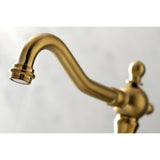 Heritage Two-Handle 3-Hole Deck Mount Widespread Bathroom Faucet with Brass Pop-Up