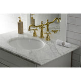 Hamilton Two-Handle 3-Hole Deck Mount Widespread Bathroom Faucet with Brass Pop-Up Drain