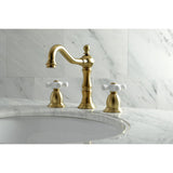 Heritage Two-Handle 3-Hole Deck Mount Widespread Bathroom Faucet with Brass Pop-Up