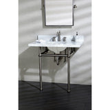 French Country Two-Handle 3-Hole Deck Mount Widespread Bathroom Faucet with Brass Pop-Up