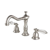 Wilshire Two-Handle 3-Hole Deck Mount Widespread Bathroom Faucet with Brass Pop-Up