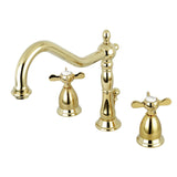 Essex Two-Handle 3-Hole Deck Mount Widespread Bathroom Faucet with Brass Pop-Up