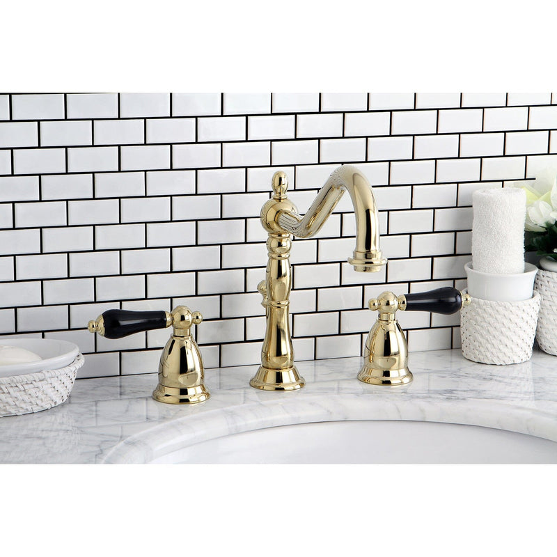 Duchess Two-Handle 3-Hole Deck Mount Widespread Bathroom Faucet with Brass Pop-Up