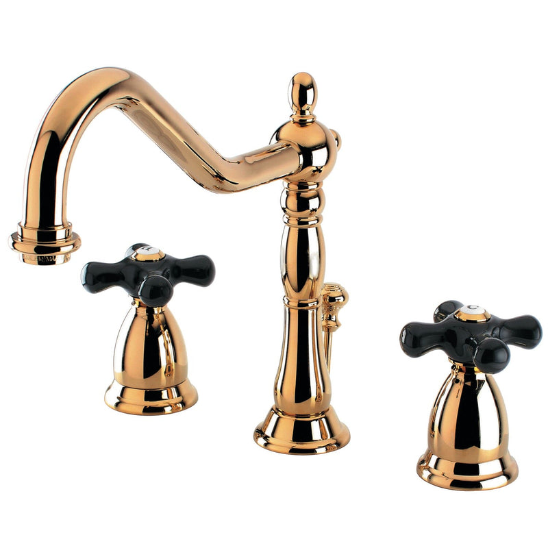 Duchess Two-Handle 3-Hole Deck Mount Widespread Bathroom Faucet with Brass Pop-Up