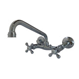Kingston Double-Handle 2-Hole Wall-Mount Bridge Kitchen Faucet
