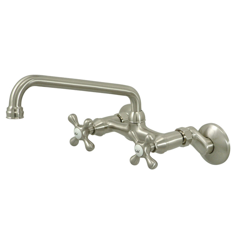 Kingston Double-Handle 2-Hole Wall-Mount Bridge Kitchen Faucet