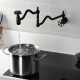 Webb Two-Handle 1-Hole Wall Mount Pot Filler with Knurled Handle