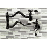 Tudor Two-Handle 1-Hole Wall Mount Pot Filler Faucet