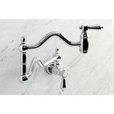 Heirloom Two-Handle 1-Hole Wall Mount Pot Filler Faucet