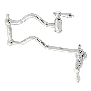 Heirloom Two-Handle 1-Hole Wall Mount Pot Filler Faucet
